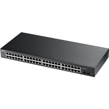 Zyxel GS1900-48 Smart L2 switch rack 19&quot;, 48xGE, 2xSFP, factory reset button