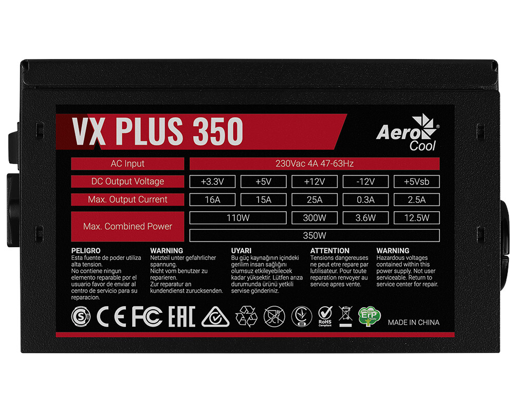Блок питания Aerocool VX PLUS 350W