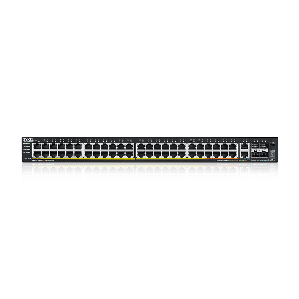Коммутатор/ Zyxel XGS2220-54FP L3 Access switch, rack 19", 48xRJ-45: 1G PoE+ (8 of them PoE++), 2xRJ-45: 1/2.5/5/10G PoE++, 4xSFP+, 960W PoE budget, standalone/cloud management