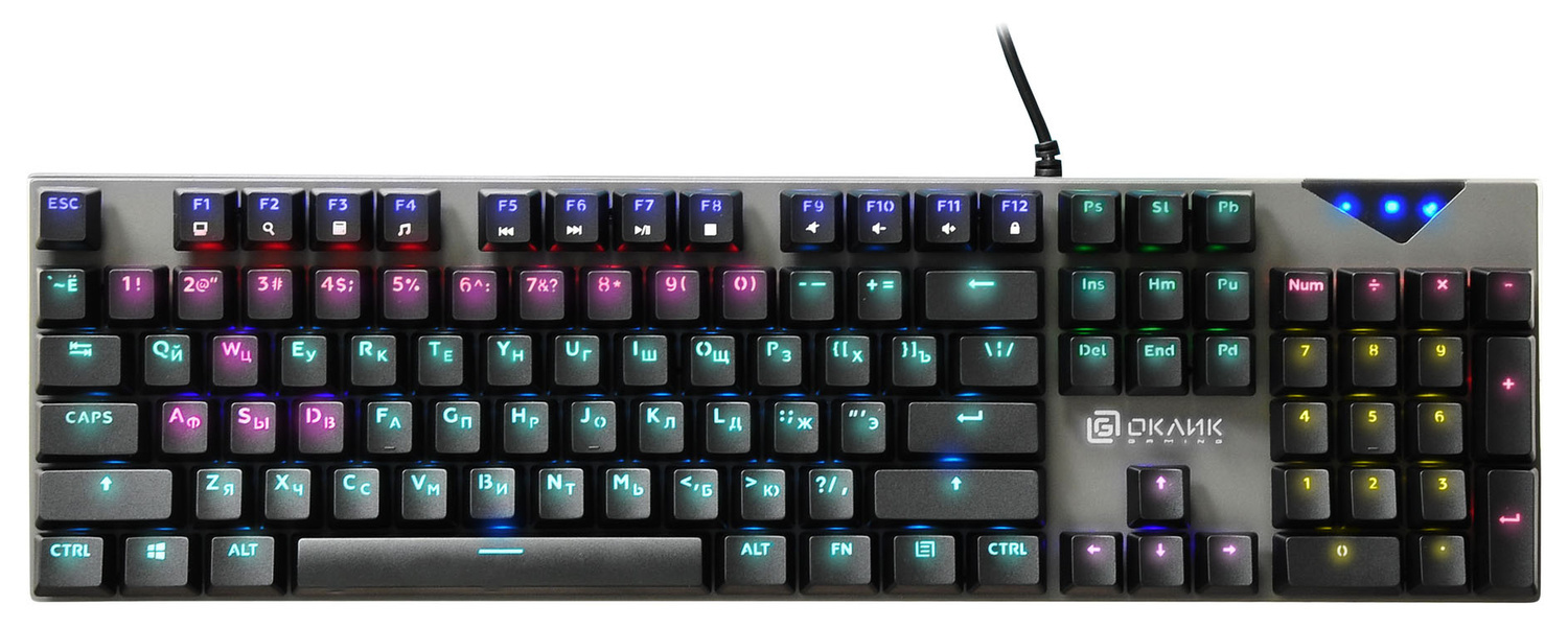 Клавиатура Oklick USB 935G RAGNAR 1460068, цвет серебристый