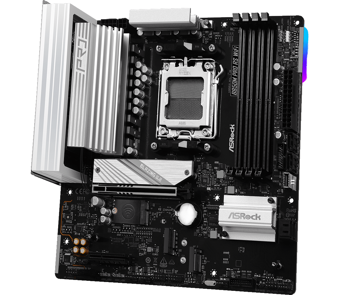 Материнская плата ASRock AM5 AMD B850 B850M Pro RS WiFi