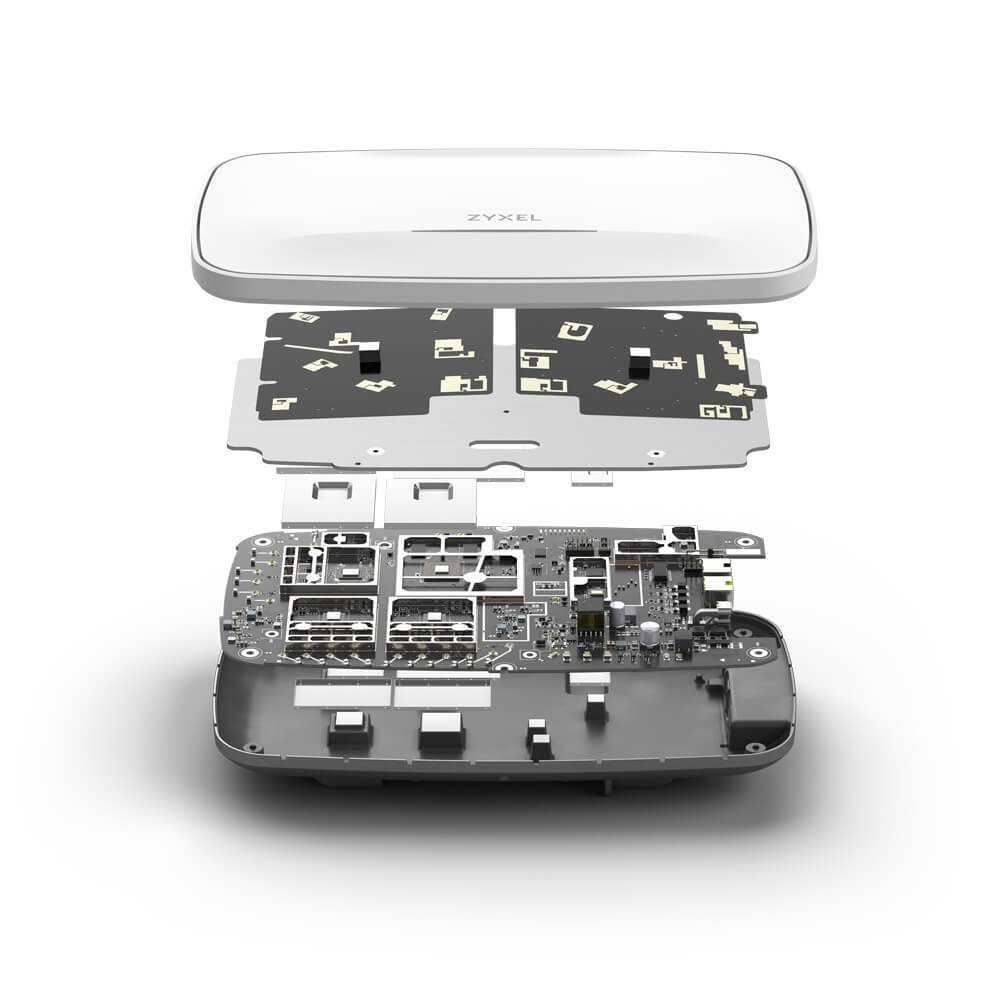 Точка доступа Zyxel NebulaFlex WBE660S, WiFi 7, 802.11a/b/g/n/ac/ax/be (2,4 и 5 ГГц), MU-MIMO, Smart Antenna, антенны 4x4, до 1376+8640 Мбит/с, 1xLAN 10GE, 1xLAN GE, PoE, защита от 4G/5G, BLE Beacon