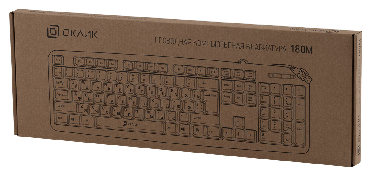 Клавиатура Oklick KeyBoard 180M 943626, цвет черный