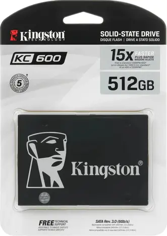 Внутренний твердотельный накопитель Kingston SSDNow KC600 512GB