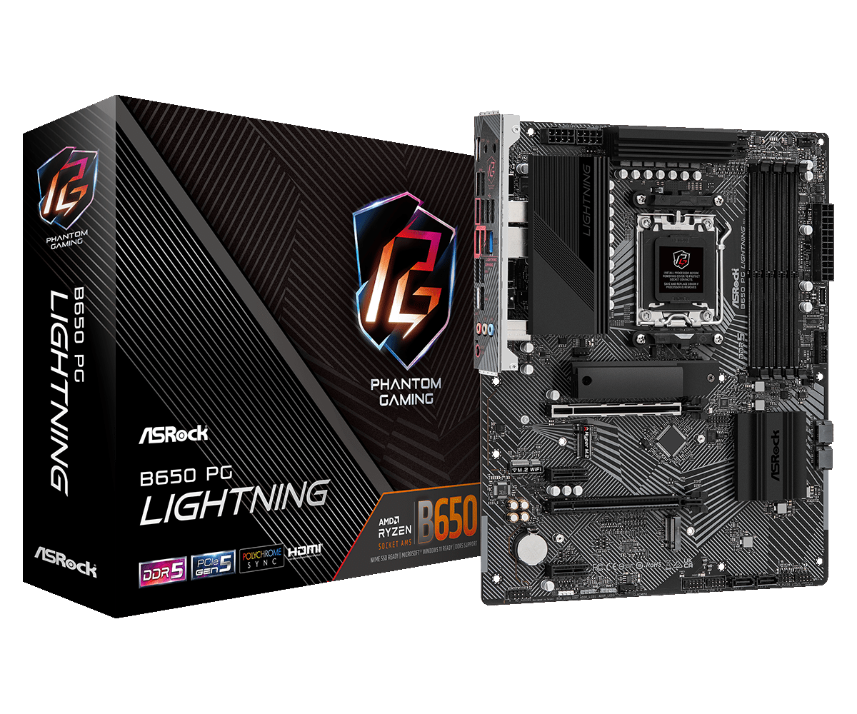 Материнская плата ASRock AM5 AMD B650 B650 PG LIGHTNING