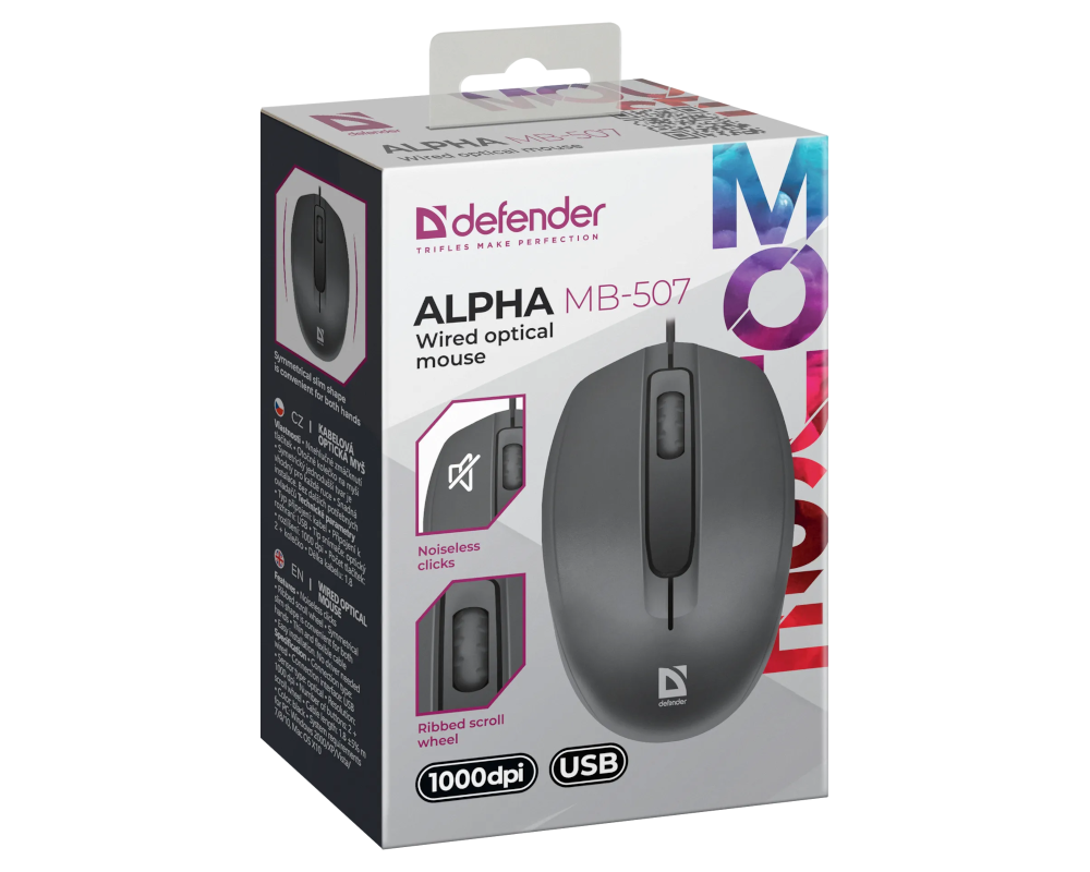 Мышь Defender Alpha MB-507 52507, цвет черный