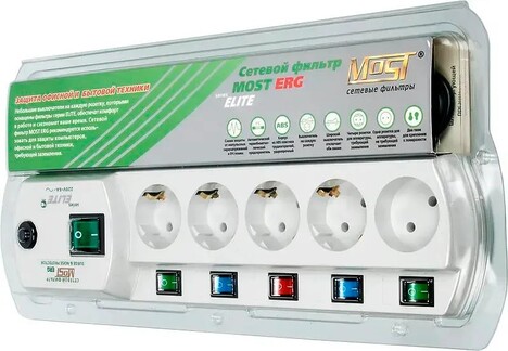 Сетевой фильтр Most Сетевой фильтр ERG 5м (5 розеток)