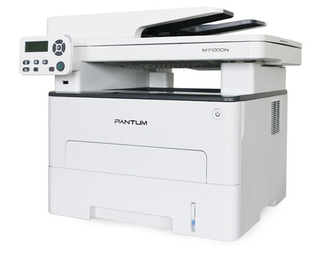 Pantum M7100DN, P/C/S, Mono laser, A4, 33 ppm (max 60000 p/mon), 525 MHz, 1200x1200 dpi, 256 MB RAM, PCL/PS, Duplex, ADF50, paper tray 250 pages, USB, LAN, start. cartridge 6000 pages