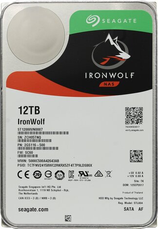 Жесткий диск  SEAGATE Ironwolf 3.5  12TB 7.2K SATA3