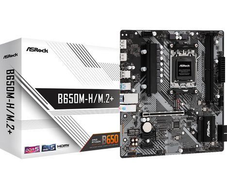Материнская плата ASRock AM5 AMD B650 B650M-H/M.2+