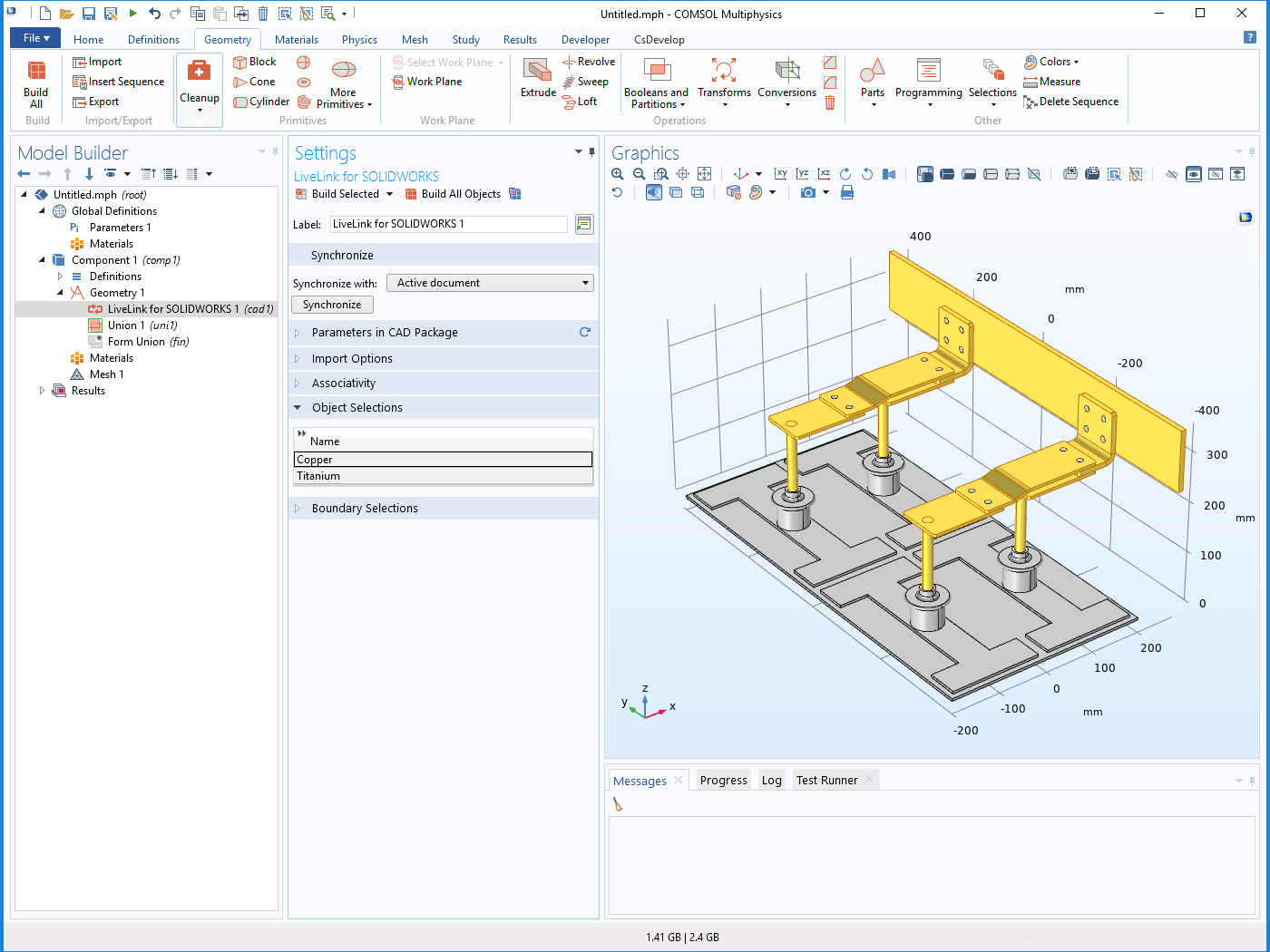 Модуль «LiveLink™ for SOLIDWORKS®» для программы COMSOL Multiphysics®