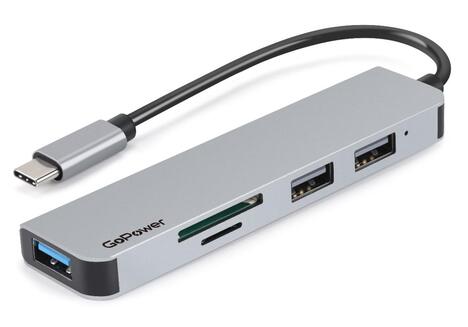 USB-концентратор GoPower GPH5-1 3USB/MicroSD/SD Type-C (m) USB3.0