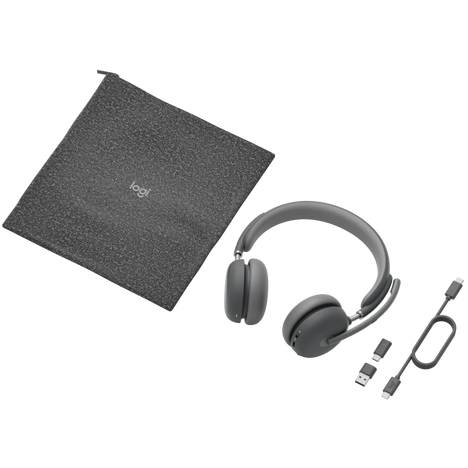 Bluetooth-гарнитура Logitech Zone Wireless 2 UC Graphite (with receiver), цвет черный