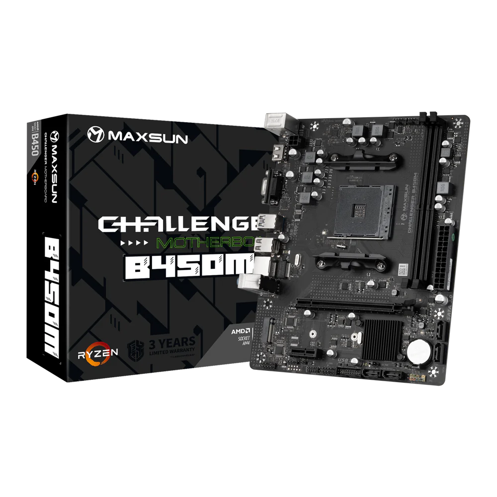 Материнская плата Maxsun AM4 AMD B450 Challenger B450M
