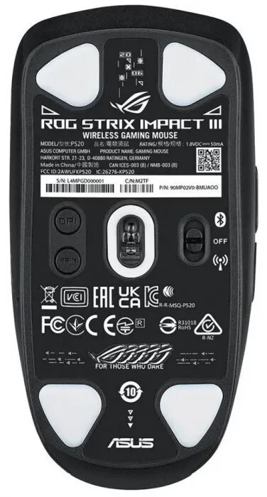 Мышь ASUS ROG Strix Impact III Wireless 90MP03D0-BMUA00, цвет черный