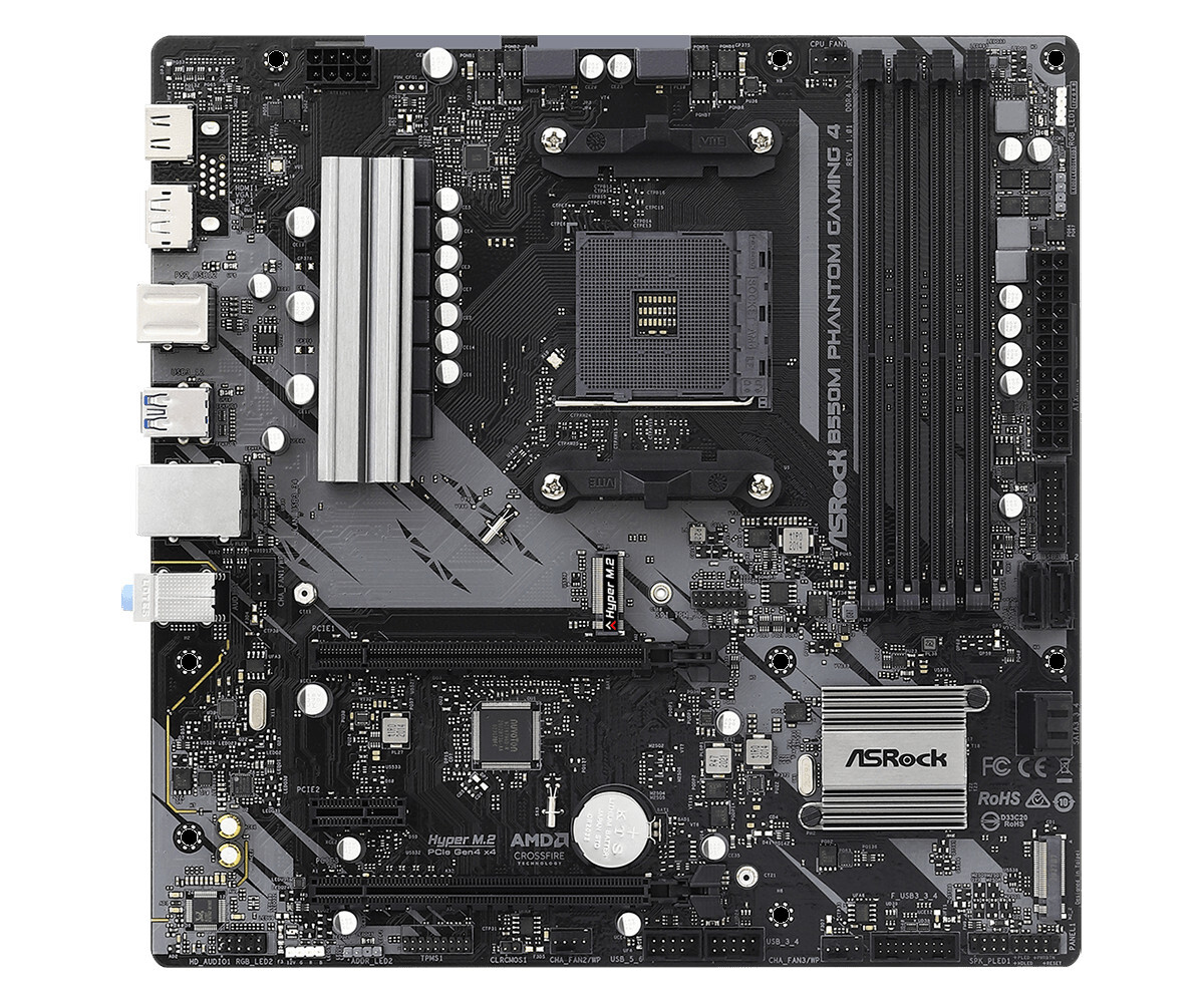 Материнская плата ASRock AM4 AMD B550 B550M Phantom Gaming 4