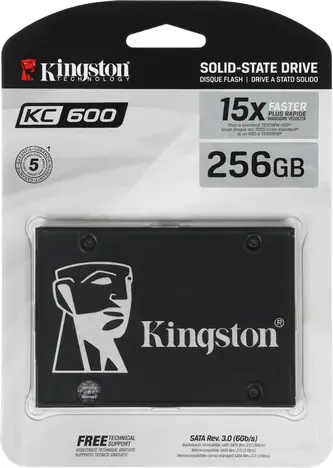Внутренний твердотельный накопитель Kingston KC600 256Gb