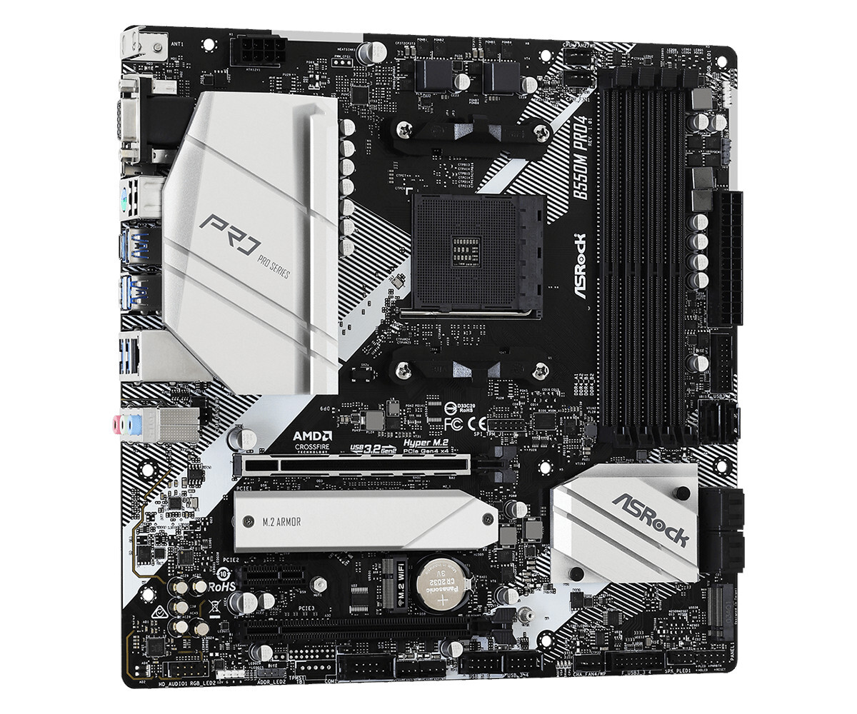 Материнская плата ASRock AM4 AMD B550 B550M PRO4