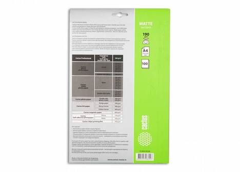 Бумага белый Cactus A4/190г/м2/100л. матовое, CS-MA4190100