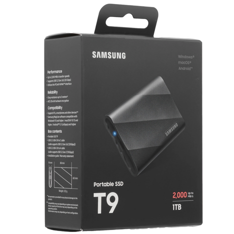 Внутренний твердотельный накопитель Samsung Portable SSD T9 1 ТБ