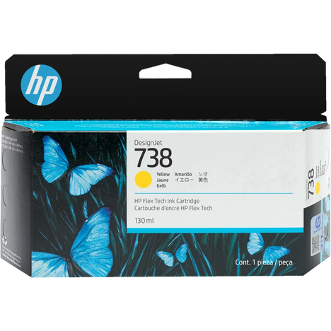 Картридж желтый HP Inc. 738 130мл, 498N7A
