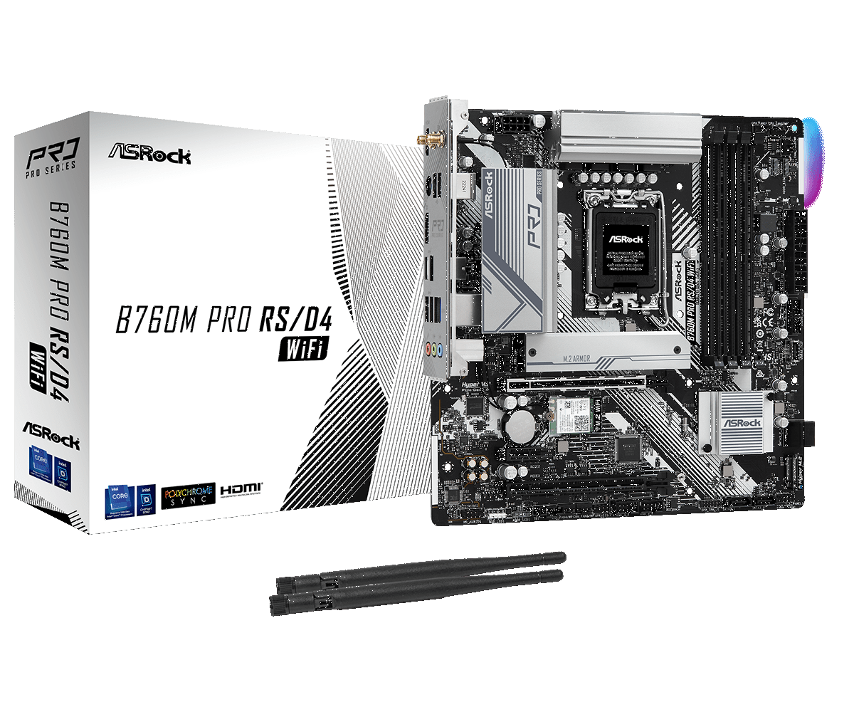 Материнская плата ASRock LGA 1700 Intel B760 B760M PRO RS/D4 WIFI