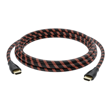 GCR Кабель Premium 5.0m HDMI 2.1, ECO Soft капрон, черно-красный, HDR 4:4:4, Ultra HD, 8K 60Hz/4K*120Hz, 3D, 48 Гбит/с, 3 Х экран с армированием, GCR-55772