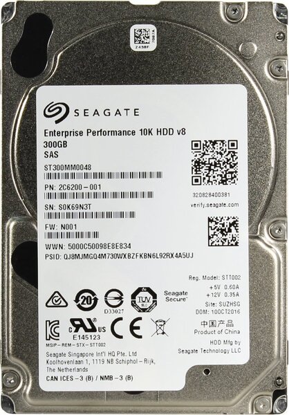 

Жесткий диск SEAGATE Server HDD 2.5 300GB 10K SAS 12Gb/s