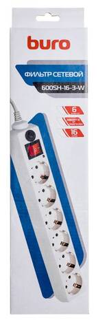 Сетевой фильтр Buro Сетевой фильтр 600SH-16-3-W