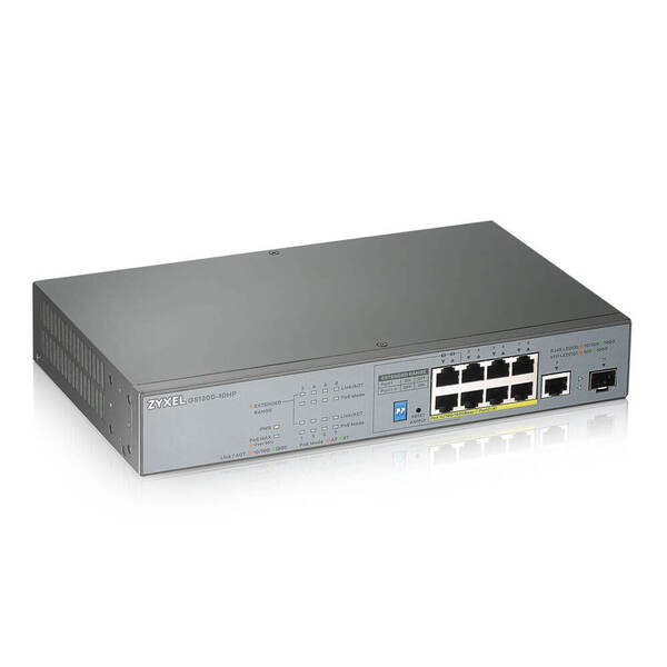 

GS1300-10HP Коммутатор PoE+ для IP-видеокамер Zyxel GS1300-10HP, rack 19", 9xGE (8xPoE+), 1xSFP, бюджет PoE