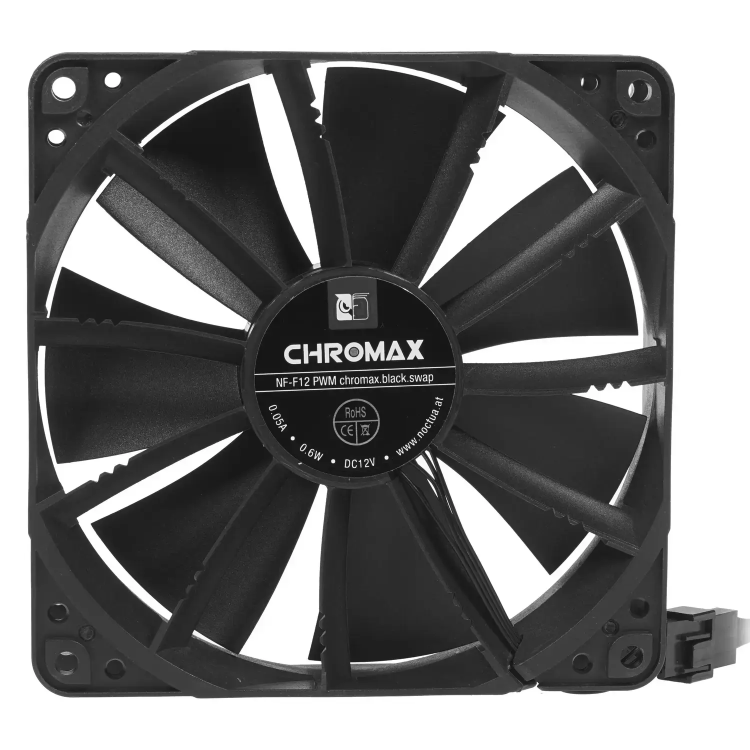 Вентилятор Noctua для корпуса NF-F12 PWM chromax.black.swap