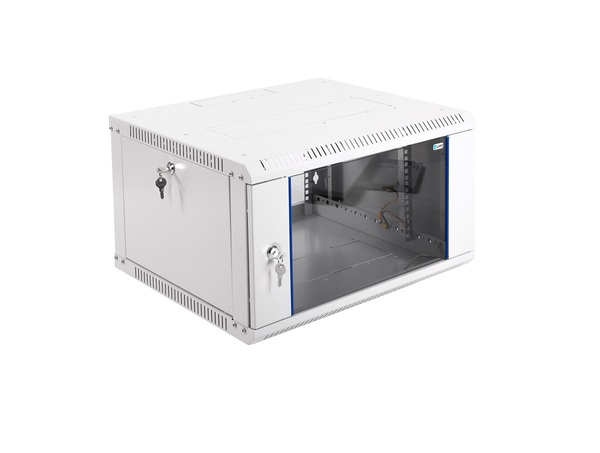 

Шкаф коммутационный ЦМО ШРН-Э-6.500 6U 600x520мм пер.дв.стекл несъемные серый