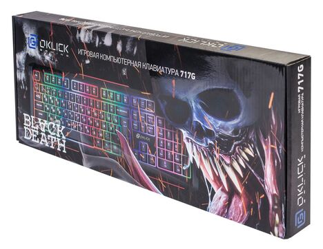 Клавиатура Oklick KeyBoard 717G BLACK DEATH 476395, цвет черный