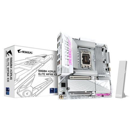 Материнская плата Gigabyte LGA1851 Intel B860 B860M AORUS ELITE WIFI6E ICE