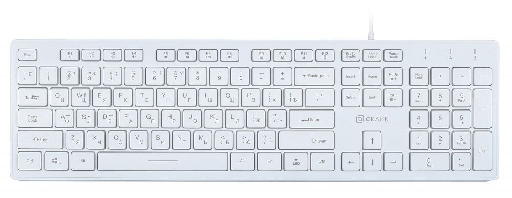 Клавиатура Oklick KeyBoard 550ML 1061618, цвет белый