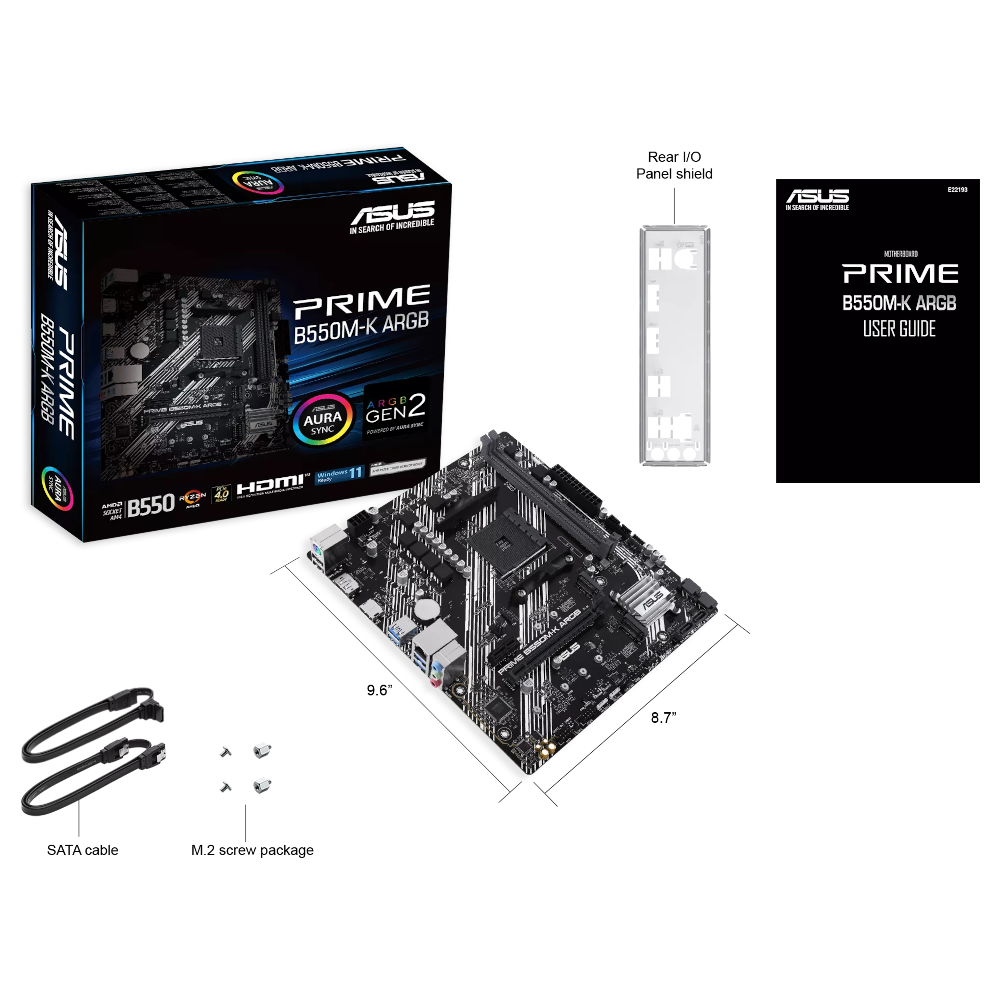Материнская плата ASUS AMD B550 PRIME B550M-K ARGB