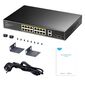 Коммутатор CUDY 16-Port Gigabit PoE+ Switch with 2 Uplink Gigabit Ports and 2 Gigabit SFP Slots 200W 16-10/100/1000 BASE-T Gigabit ports, 2-Port 10/100/1000 BASE-T Gigabit Uplink ports, 2-1000 BASE-X SFP Slot, 16-port IEEE 802.3at PoE+ Injector, 200 watts total Power budget, Supports PoE power up to 30W for each PoE port, Extend Mode (Transmit distance up