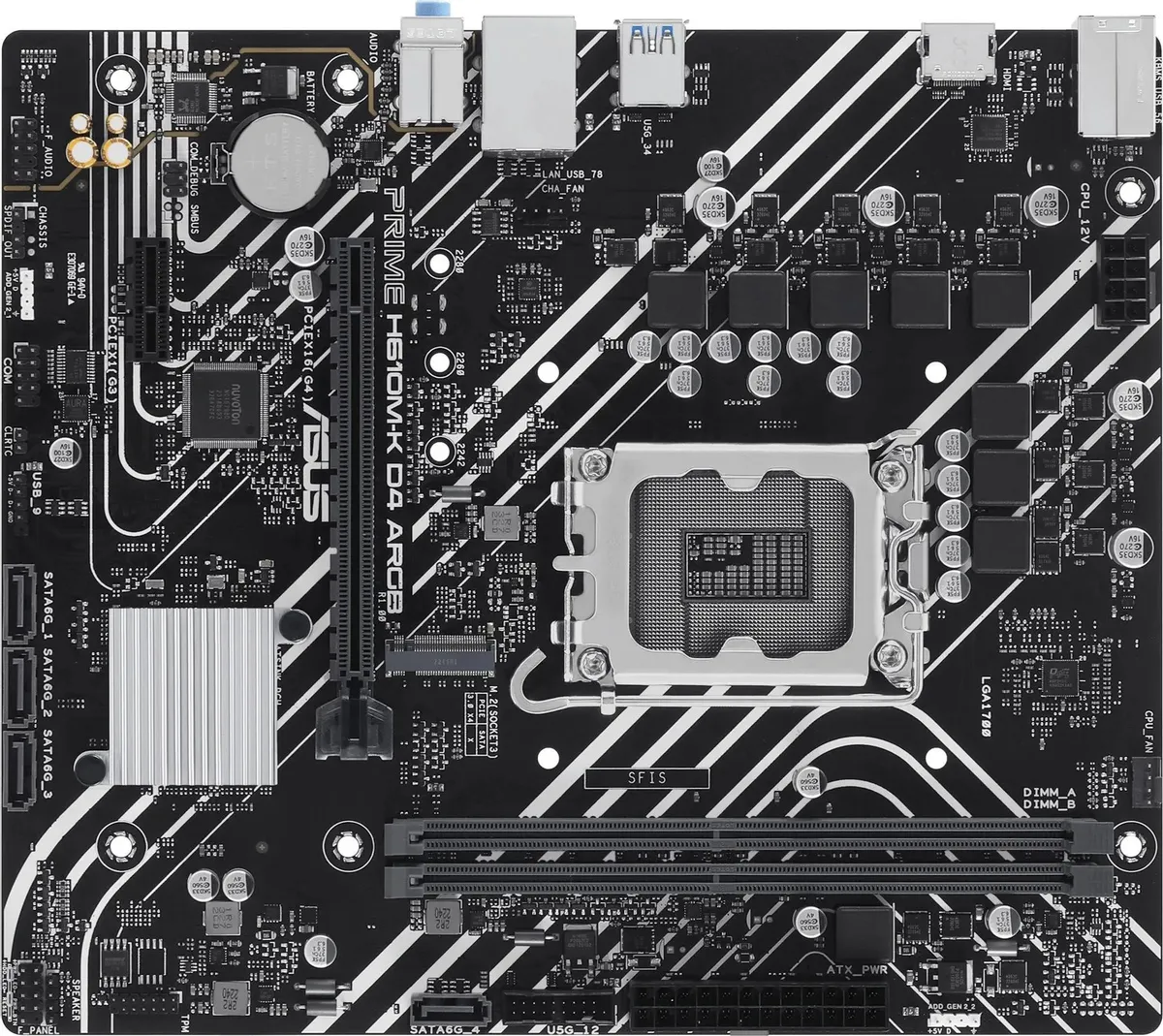Материнская плата ASUS Intel H610 PRIME H610M-K D4 ARGB