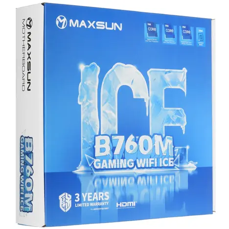 Материнская плата Maxsun LGA 1700 Intel B760 B760M GAMING WIFI ICE