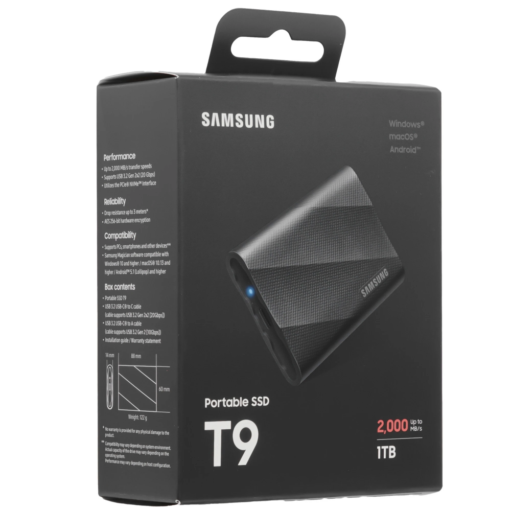 Внутренний твердотельный накопитель Samsung Portable SSD T9 1 ТБ