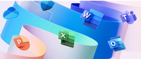 Изображение. Иконки изображений Microsoft 365 на разноцветной ленте