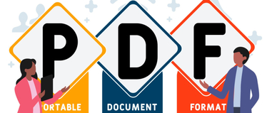 Изображение. Рисунок. Аббревиатура формата PDF в графическом стиле