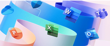 Изображение. Иконки изображений Microsoft 365 на разноцветной ленте