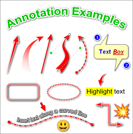 Примеры аннотаций в Faststone Capture