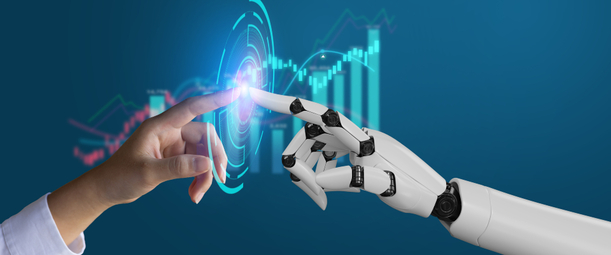 Изображение. Цифровое взаимодействие: Рука человека и робота.
